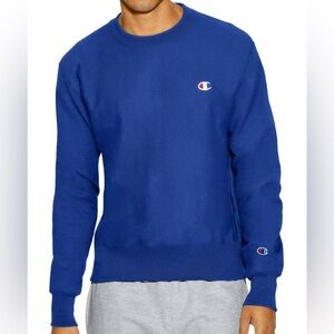Champion Reverse Weave Men's Blue Crewneck Sweatshirt S149 Cotton Blend Medium